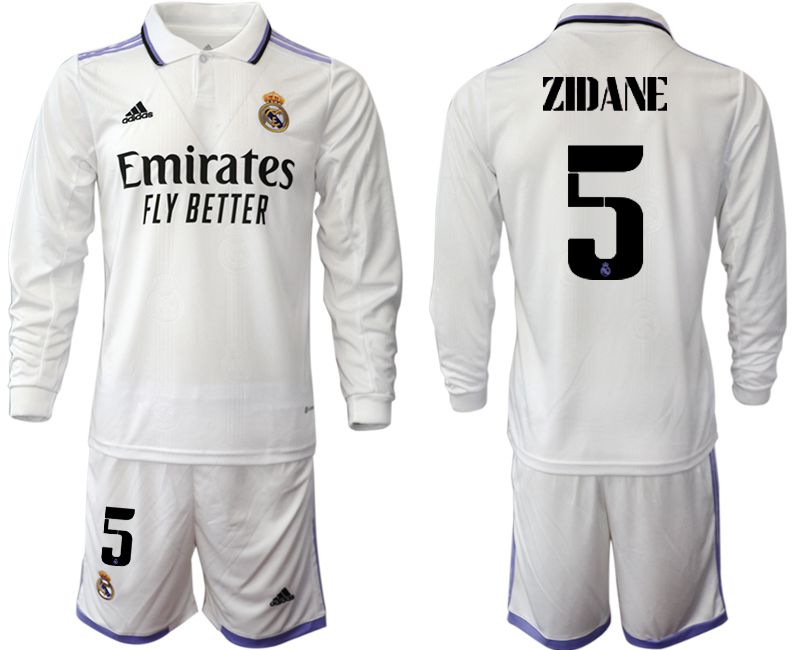 Men 2022-2023 Club Real Madrid home long sleeve white #5 Soccer Jersey